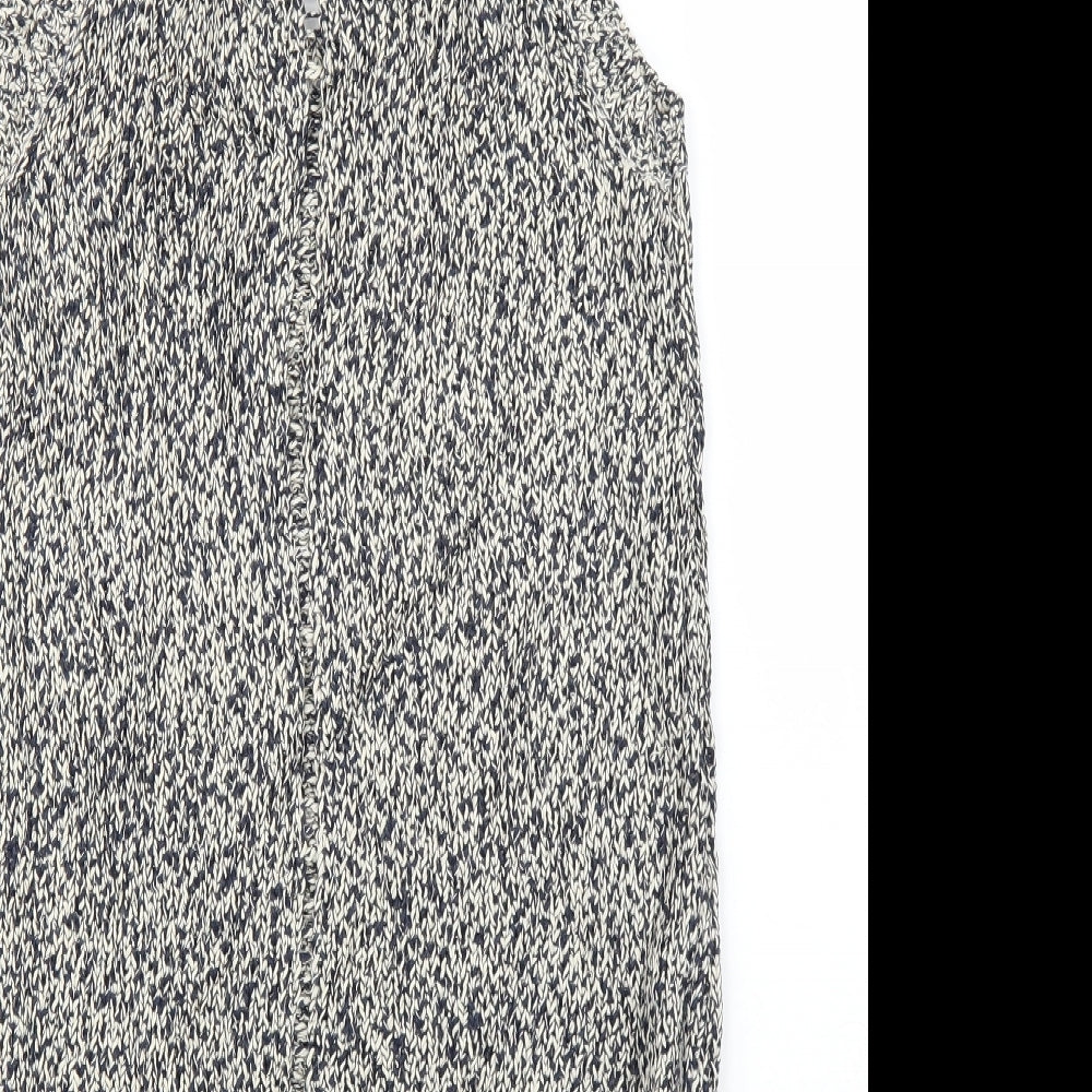 Womens UK Size 10 Topshop Grey Tunic Blouse