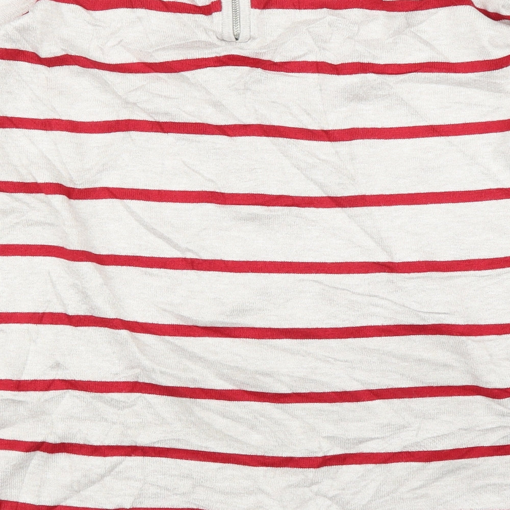 89th & Madison Womens Beige Striped Pullover Jumper Size M