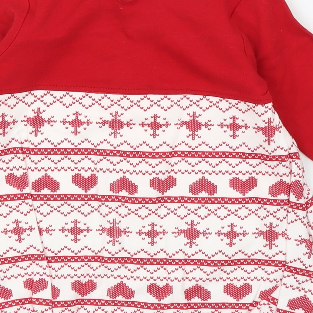 George Girls Red Fair Isle A-Line Size 9-12 Months