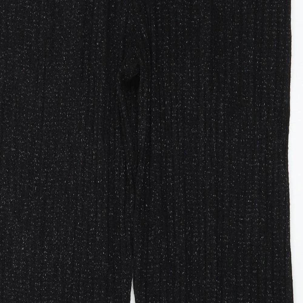 Womens UK Size S Zara Regular Fit Black Trousers