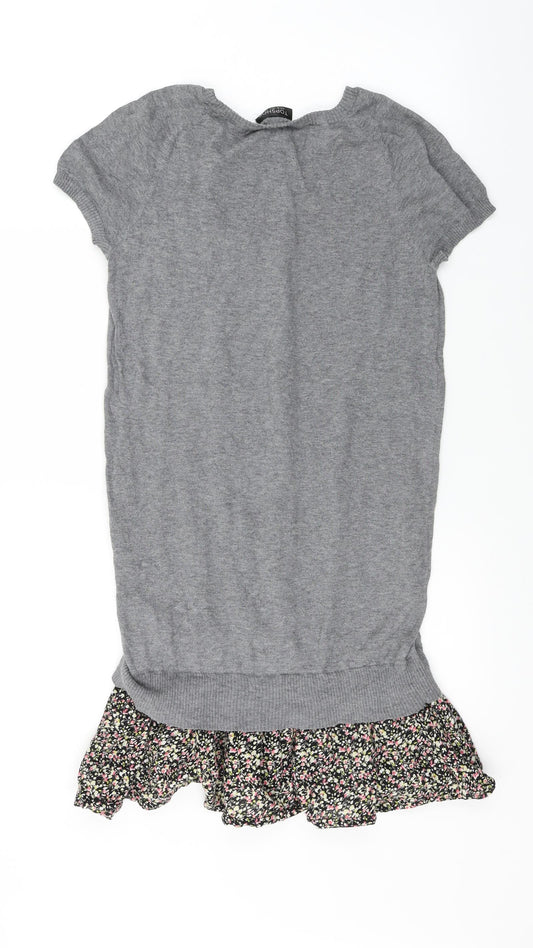 Topshop Womens Grey A-Line Size 8