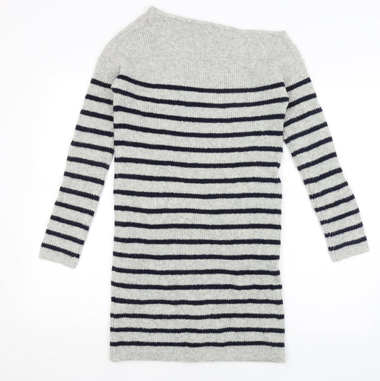 ASOS Womens Grey Striped Pullover Jumper Size 6