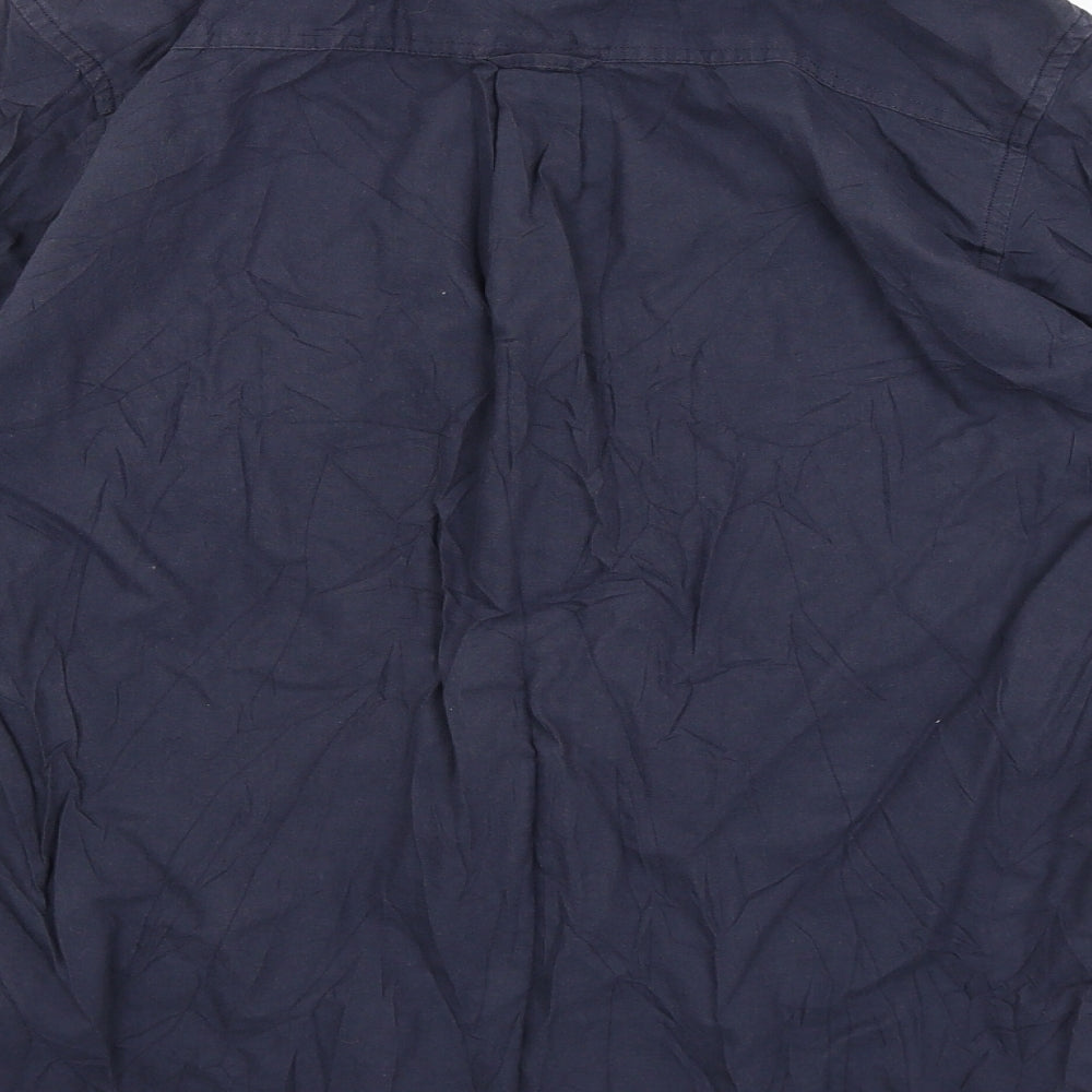 Mens UK Size S Brunswick Garments Blue Button-Up Long Sleeve Casual Shirt