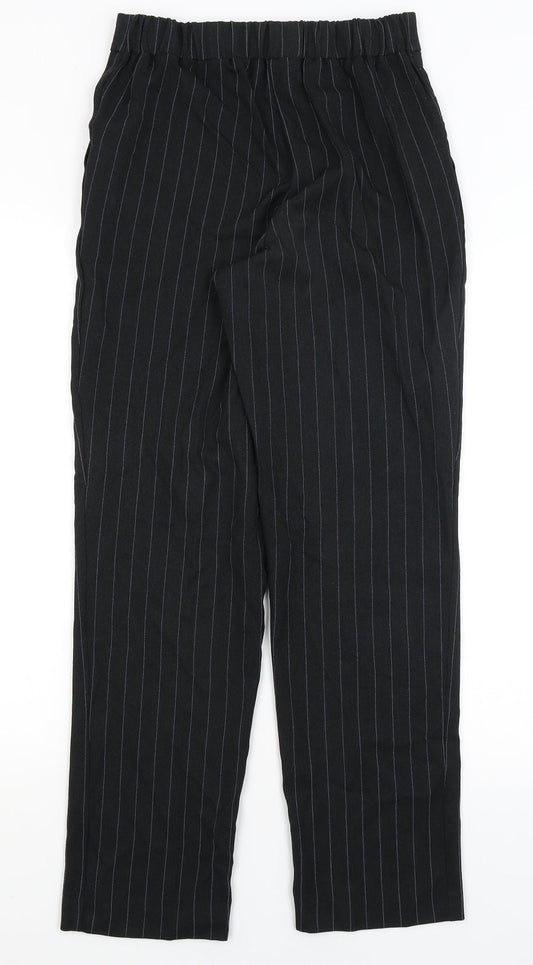 TU Womens Black Striped Dress Pants Trousers Size 8 L28.5 in