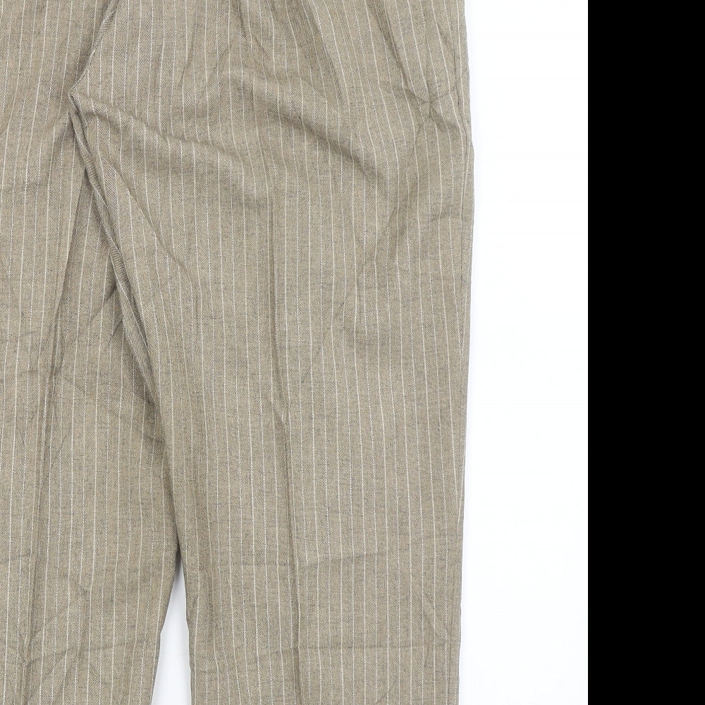 Womens UK Size 20 Preworn Regular Fit Brown Trousers