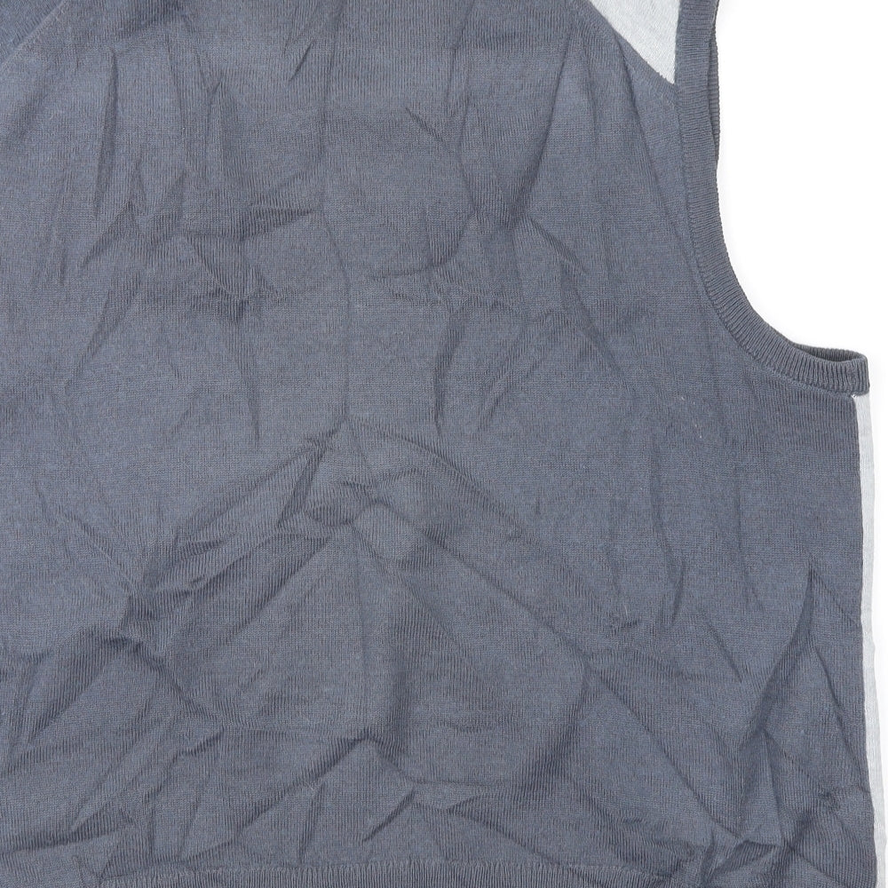 St Michael Mens Grey Geometric Vest Jumper