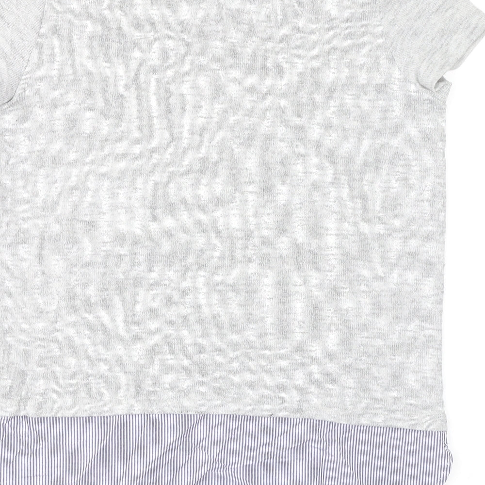 TU Womens Grey Striped Pullover Jumper Size 12