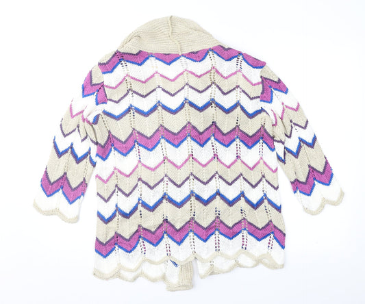 Damart Womens Multicoloured Geometric Cardigan Jumper Size 14