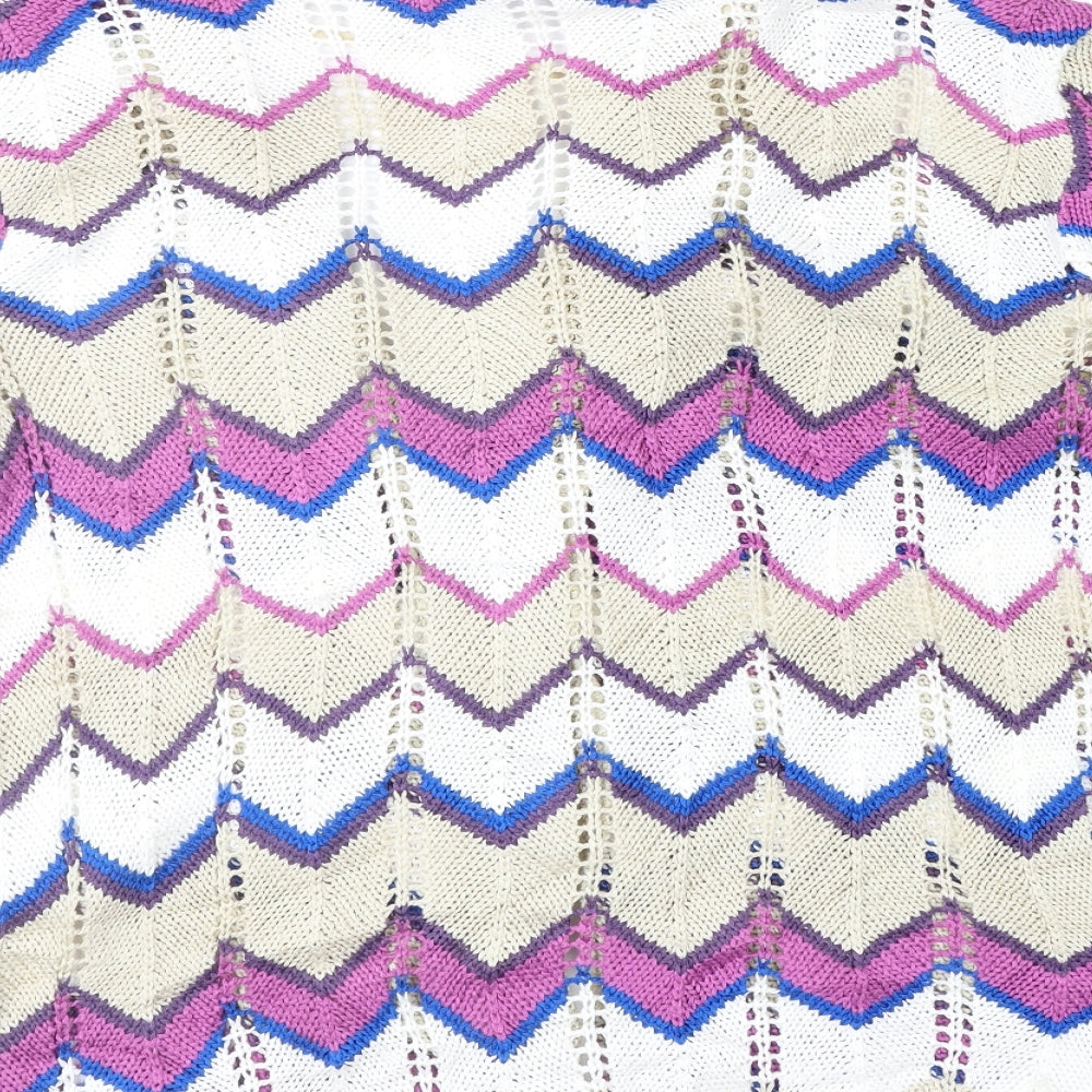 Damart Womens Multicoloured Geometric Cardigan Jumper Size 14