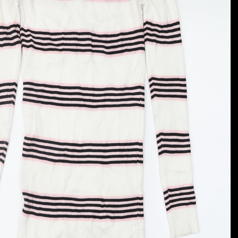 FOREVER 21 Womens Ivory Striped Jumper Dress Size 6