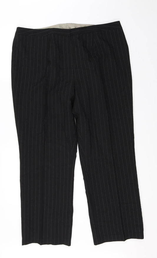 Womens UK Size 20 essence Regular Fit Black Trousers