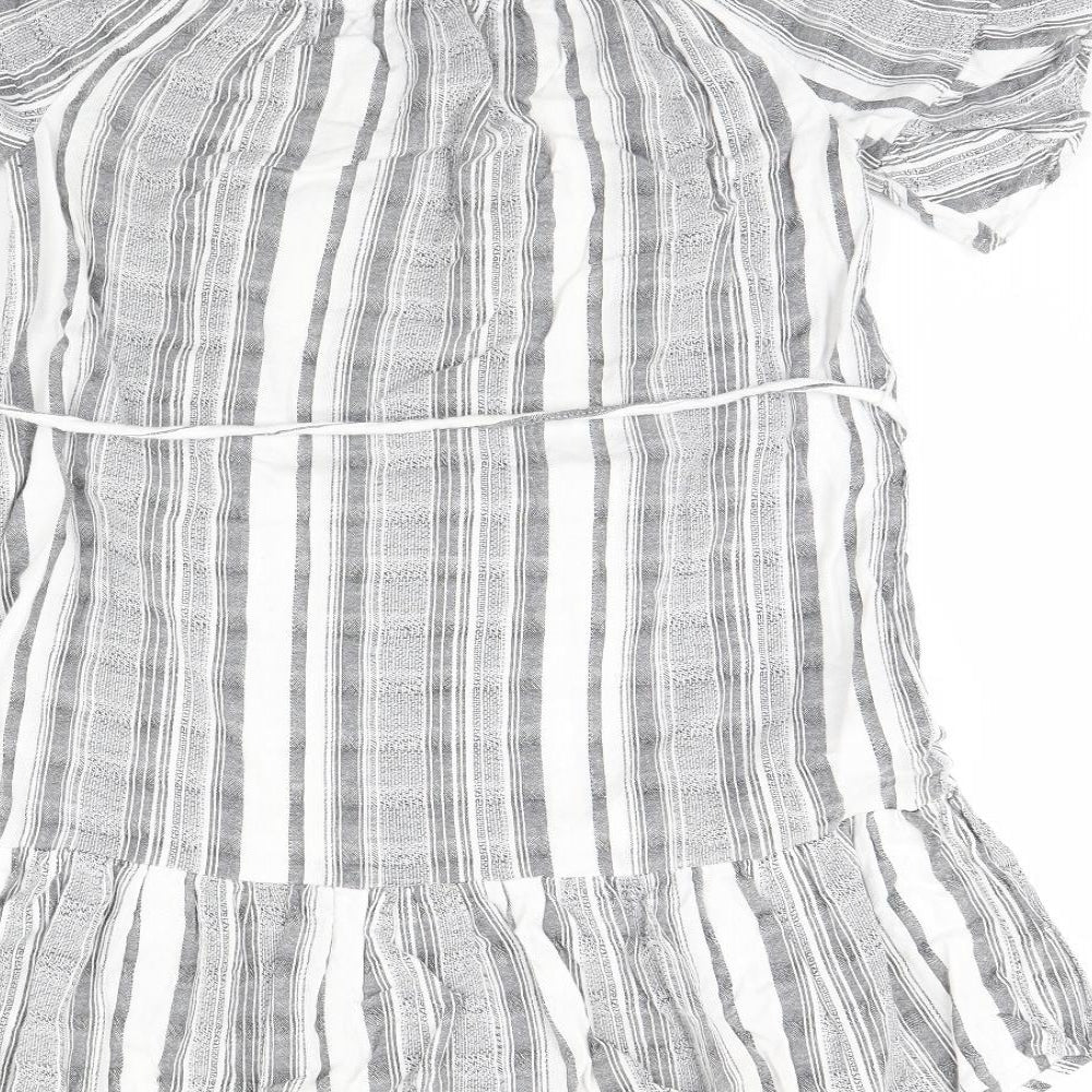 Womens UK Size 8 New Look Grey Basic Blouse
