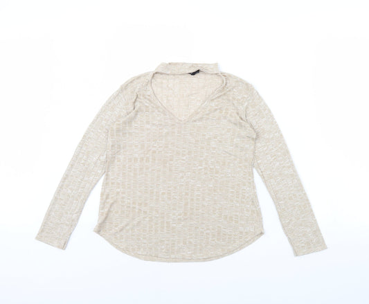 Womens UK Size 10 Boohoo Beige Pullover Jumper