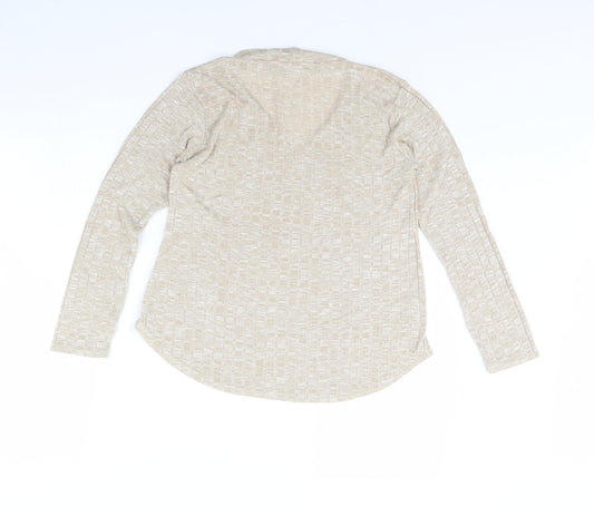 Boohoo Womens Beige Pullover Jumper Size 10