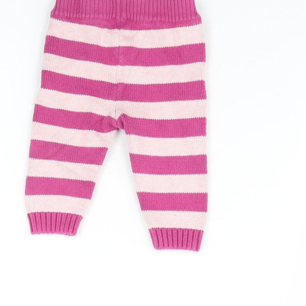 John Lewis Girls Purple Striped Jogger Trousers Size 0-3 Months