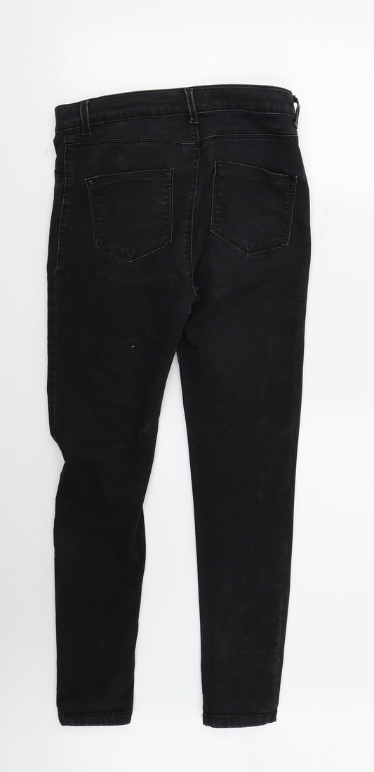 Dorothy Perkins Womens Black  Denim Skinny Jeans Size 12 L26 in