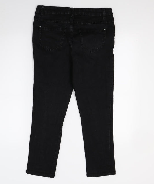 George Womens Black Denim Skinny Jeans Size 12 L24 in