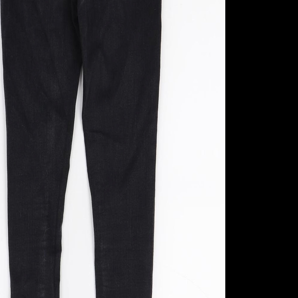 Miss Selfridge Womens Black Denim Skinny Jeans Size 6 L23 in