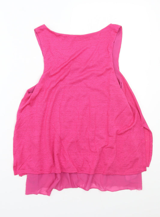 Womens UK Size M Mango Pink Basic T-Shirt