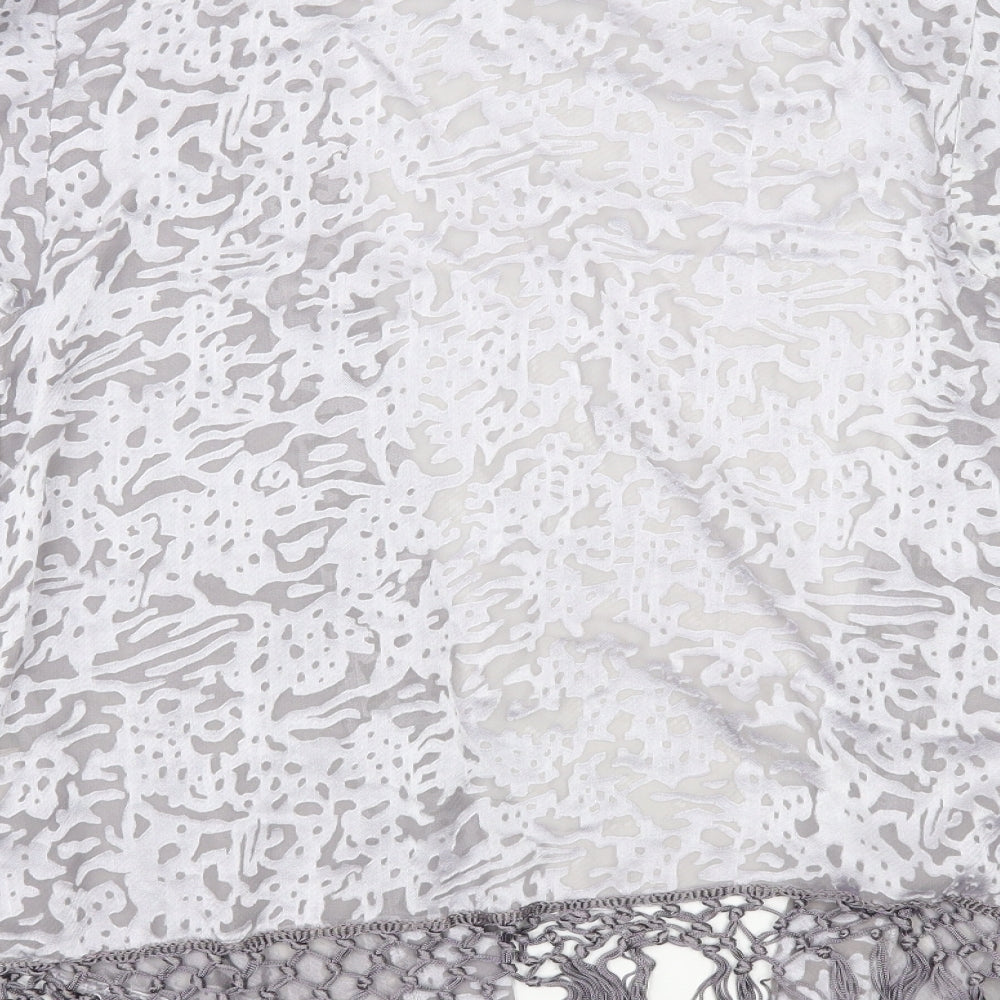 Primark Womens Silver Animal Print Cardigan Jumper Size XS