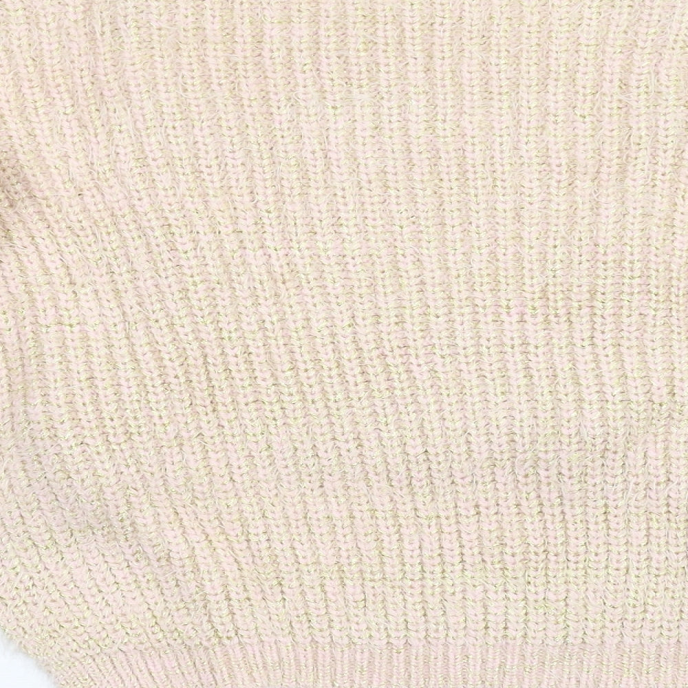 Womens UK Size M Wild Flower Pink Pullover Jumper