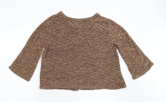 TU Womens Brown Knit Cardigan Jumper Size 12