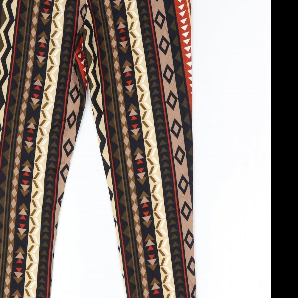 Womens UK Size S SheIn Regular Fit Multicoloured Trousers