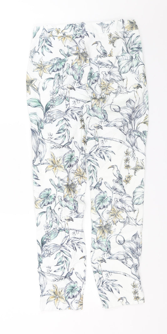 Womens UK Size XS Zara Regular Fit Chino White Trousers