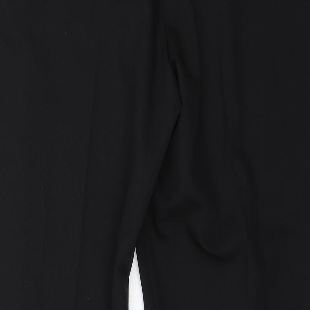 Womens UK Size 18 Preworn Regular Fit Dress Pants Black Trousers