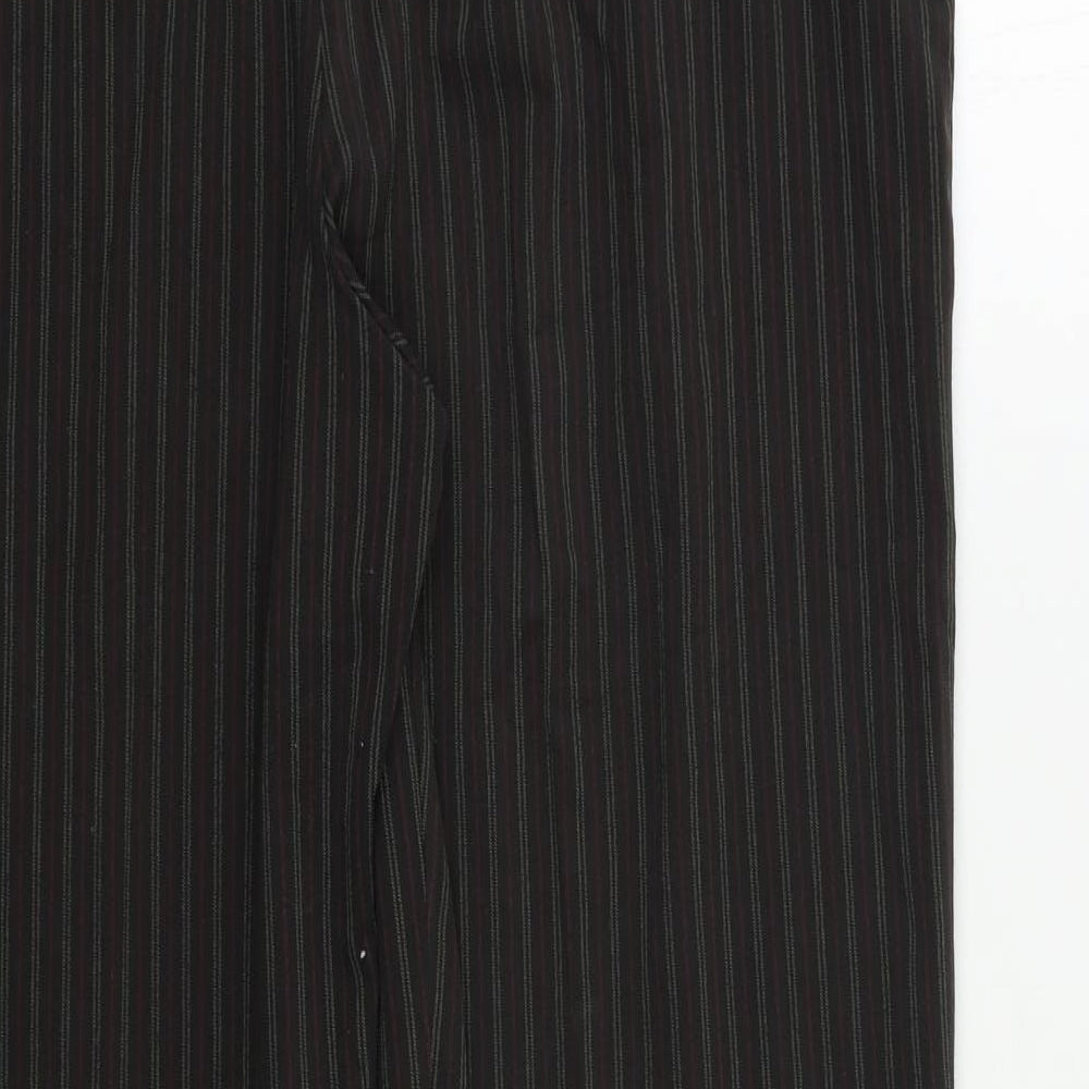 Bonmarché Womens Green Striped Dress Pants Trousers Size 16 L27 in