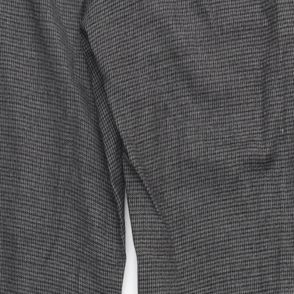 Benneton Womens Grey Herringbone Trousers Size 10 L26 in