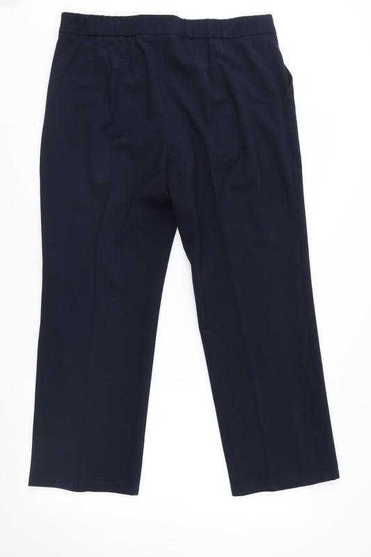 M&S Womens Blue Trousers Size 14 L26 in