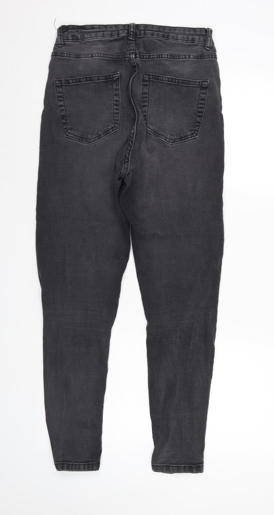 Denim & Co. Womens Black Denim Straight Jeans Size 10 L27 in - elastic waist