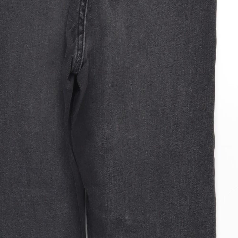 Denim & Co. Womens Black Denim Straight Jeans Size 10 L27 in - elastic waist