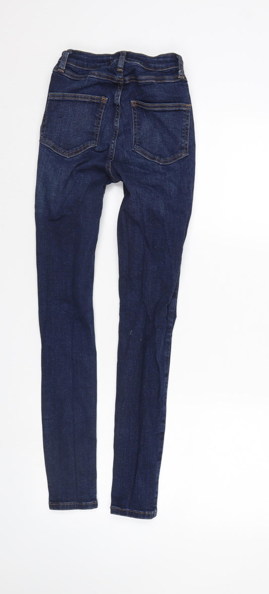 Denim & Co. Womens Blue Denim Straight Jeans Size 4 L28 in