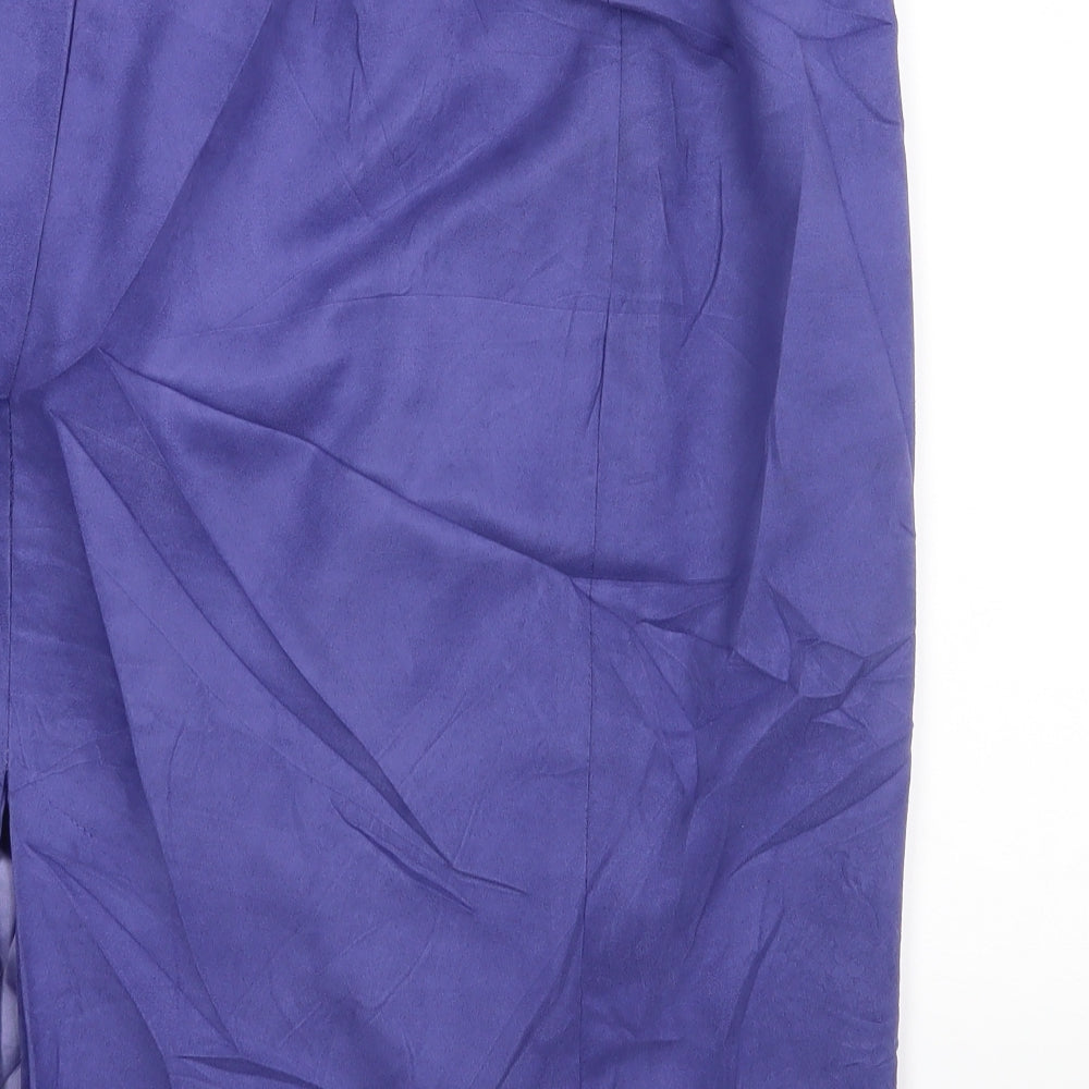 Brand and care label for Kaliko women’s purple straight & pencil skirt, size UK 12