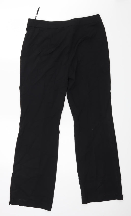 Womens UK Size 14 Papaya Regular Fit Black Trousers