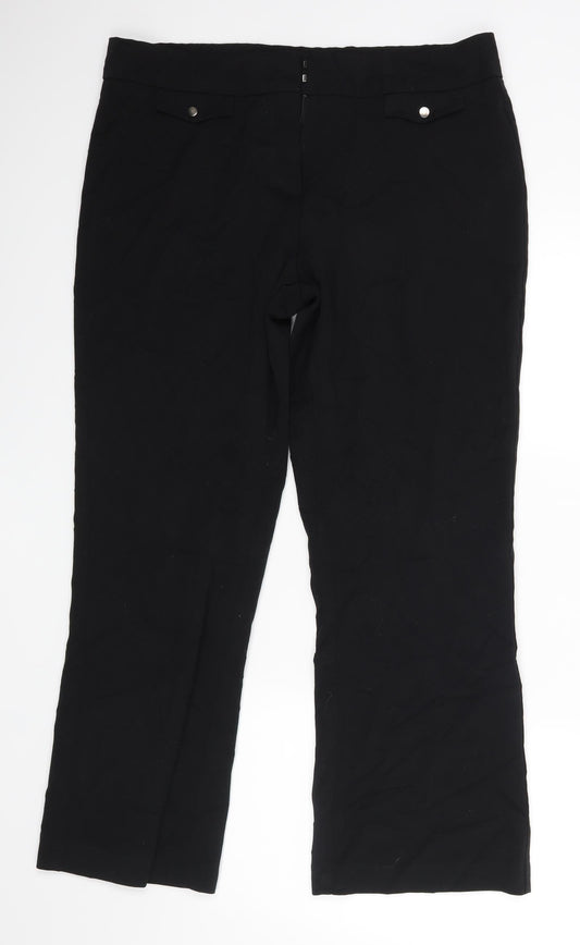 Avenue Womens Black Trousers Size 16 L27 in