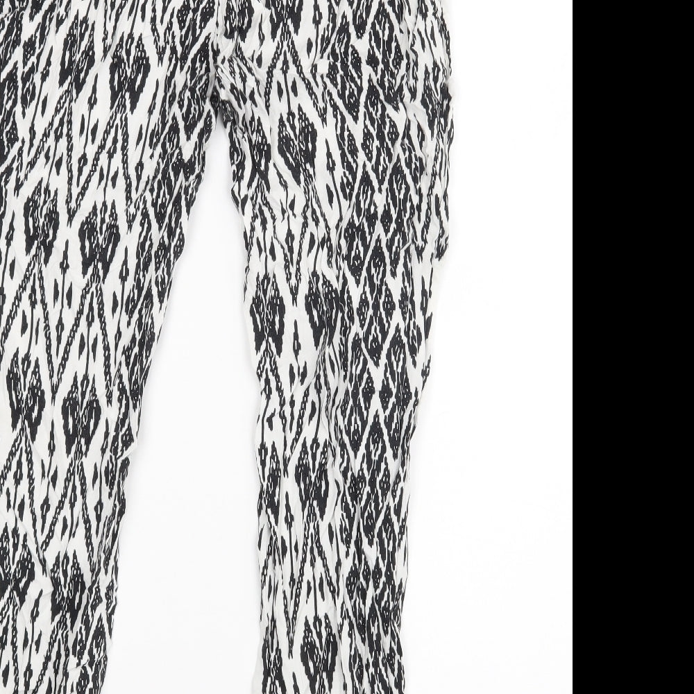 George Womens White Geometric Trousers Size 12 L26 in