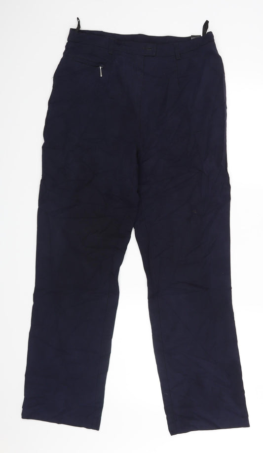 M&S Womens Blue Trousers Size 12 L26 in