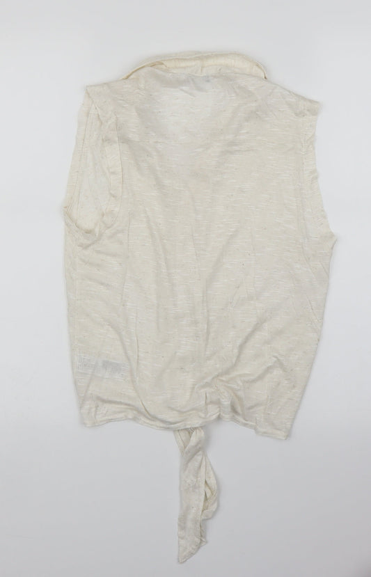 Womens UK Size 10 NEWLOOK White Basic Button-Up