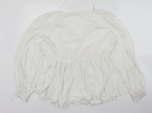 Womens UK Size 6 NINE SAVANNAH MILLER White Basic T-Shirt
