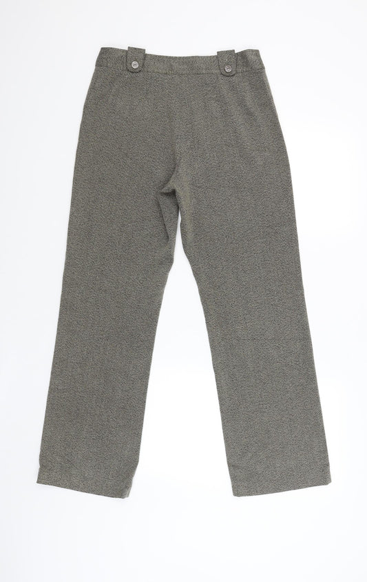 Mia Moda Womens Brown Striped Capri Trousers Size 10 L30 in