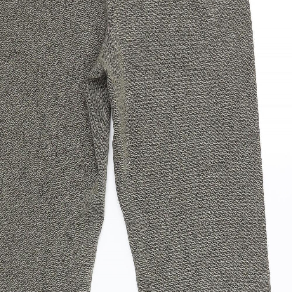 Mia Moda Womens Brown Striped Capri Trousers Size 10 L30 in