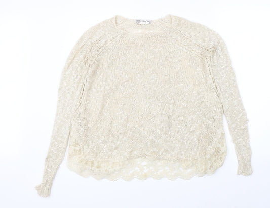 Vouley Vous Womens Beige Pullover Jumper Size M