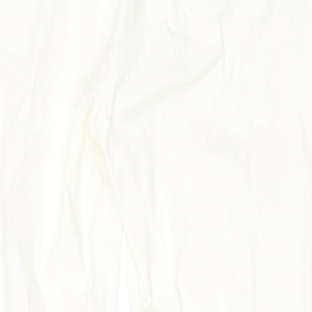 Womens UK Size 42 in Preworn Regular Fit Cropped White Trousers