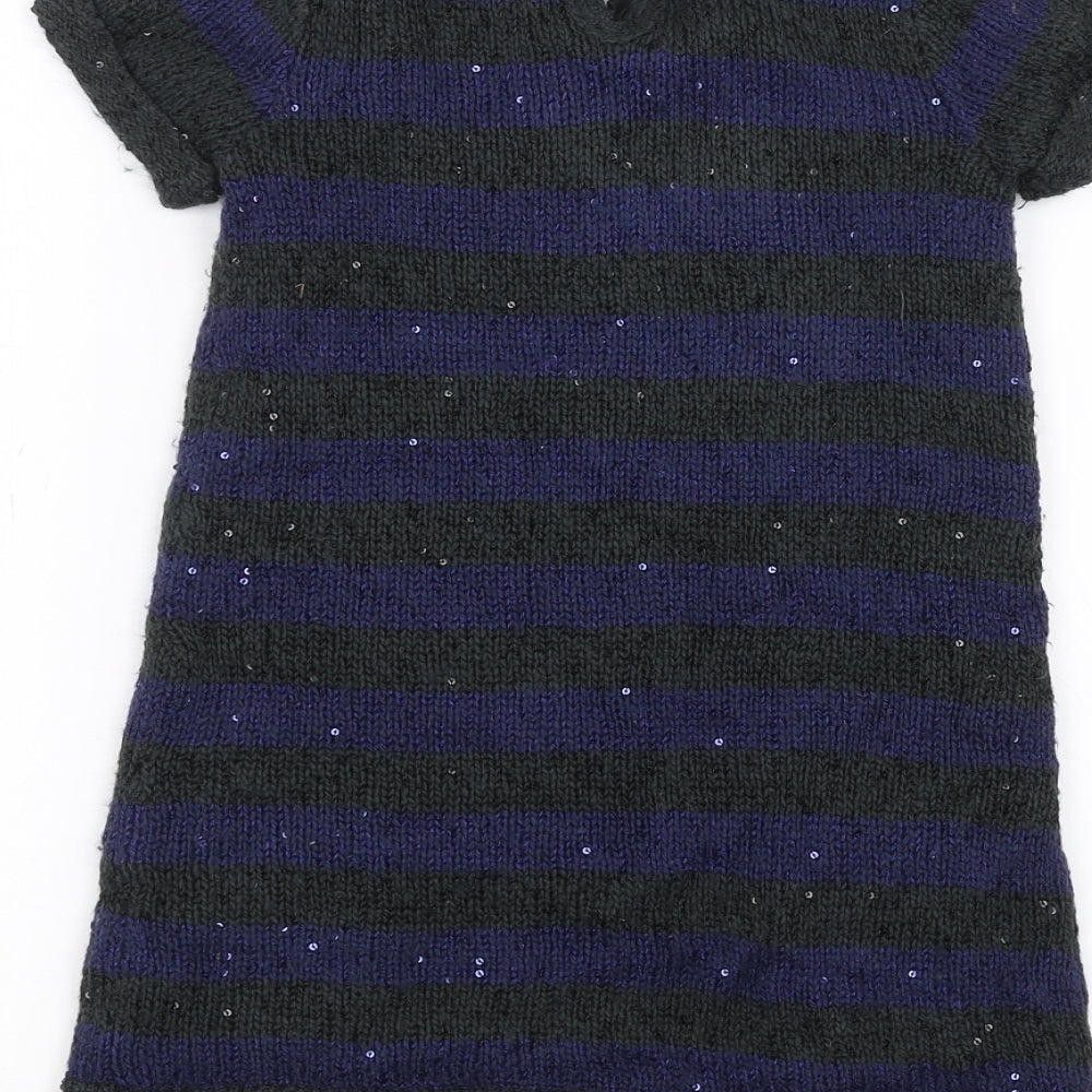 John Lewis Girls Grey Striped A-Line Size 5 Years