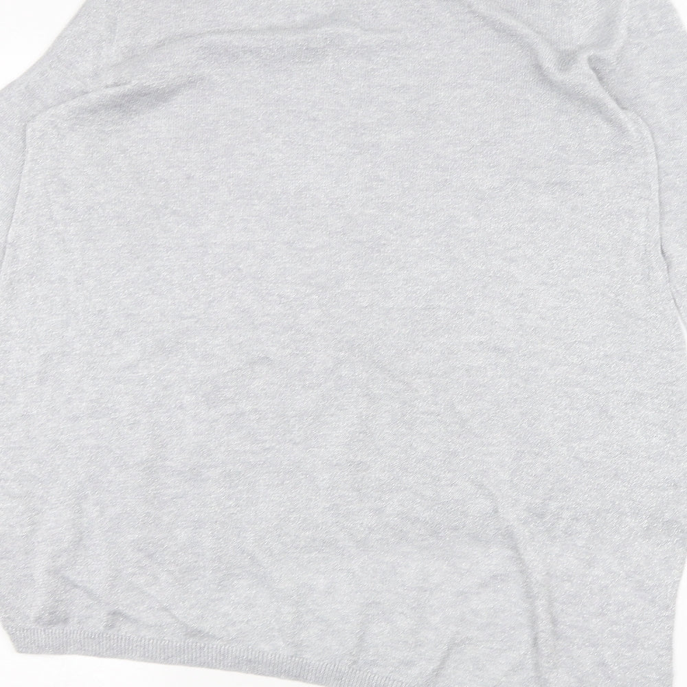 Womens UK Size 8 River Island Grey Basic T-Shirt