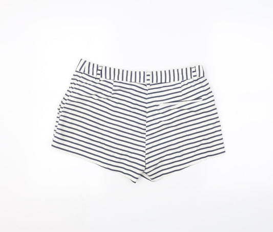 H&M Womens White Striped Chino Shorts Size M