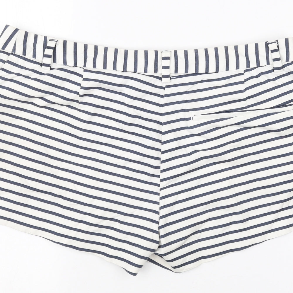 H&M Womens White Striped Chino Shorts Size M